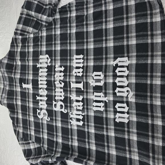 Harry Potter Cakeworthy Black and White Plaid Flannel Shirt 4XL - Picture 3 of 7